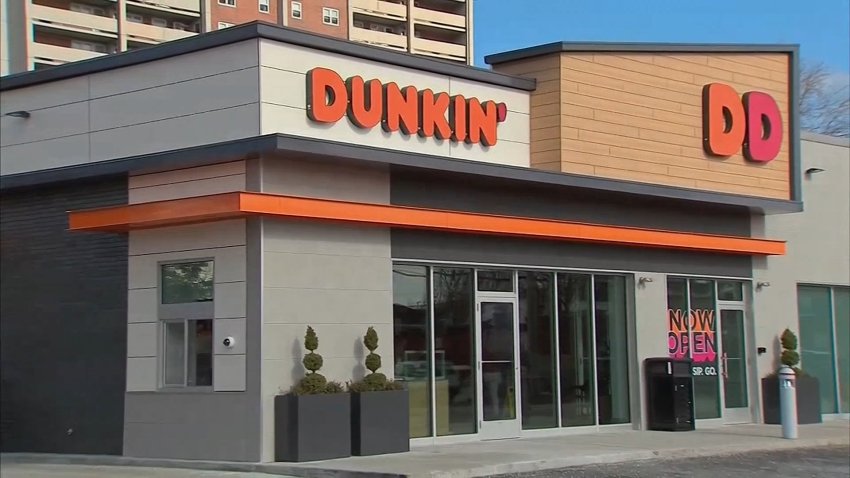 The exterior of a Dunkin' Donuts location.