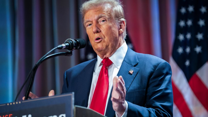 FILE – President-elect Donald Trump speaks during a meeting with the House GOP conference, Nov. 13, 2024, in Washington.