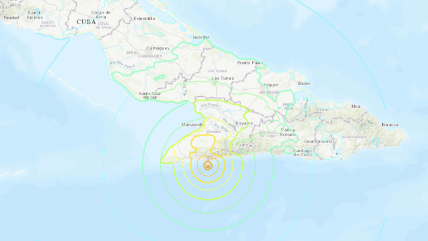 Cuba earthquake map