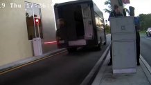 The UPS truck blew through the lowered gate of Century Village in Pembroke Pines