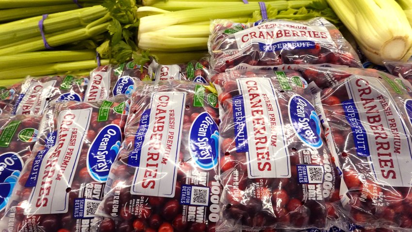 Products are offered for sale at a grocery store