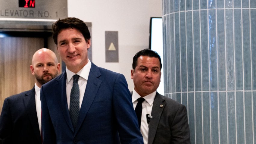 PALM BEACH, FLORIDA – NOVEMBER 29: Canadian Prime Minister Justin Trudeau exits the Delta Hotels by Marriott West Palm Beach ahead of a meeting with U.S. President-elect Donald Trump on November 29, 2024 in Palm Beach, Florida. Trudeau arrived at Mar-a-Lago for an unannounced visit with Trump after the president-elect threatened to impose sweeping tariffs on Canadian products. (Photo by Brandon Bell/Getty Images)