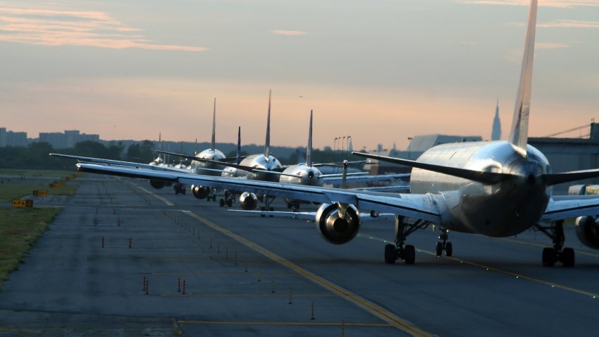 evening traffic at New York JFK airport