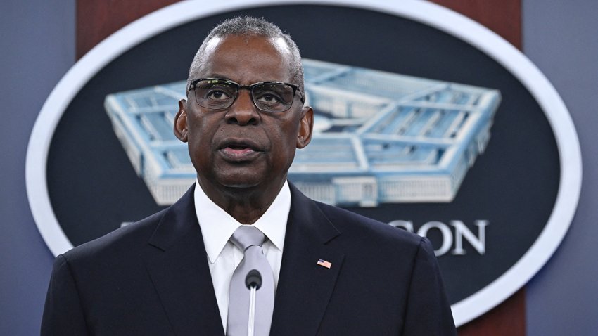 FILE - Defense Secretary Lloyd Austin takes questions during a press conference at the Pentagon in Washington, D.C., on Feb. 1, 2024.