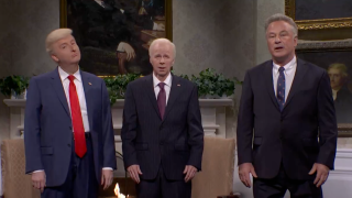 James Austin Johnson as President-elect Donald Trump, Dana Carvey as President Joe Biden and Alec Baldwin as Robert F. Kennedy, Jr.