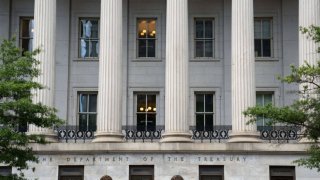 The US Treasury building in Washington, DC, US, on Tuesday, Aug. 15, 2023.