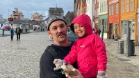 Thomas Board and his four-year-old daughter in Bergen, Norway.