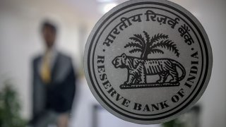 Signage for the Reserve Bank of India (RBI) in Mumbai, India, on Friday, April 5, 2024.