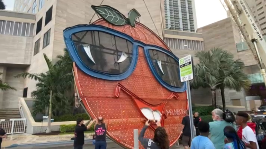 Crews were working Monday to set up the stage as Miami prepares to ring in 2025 at Bayfront Park.