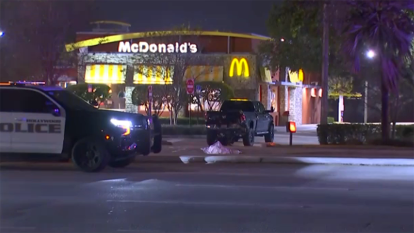 Police are investigating an apparent motorcycle crash outside a McDonald’s in Hollywood that happened late Sunday.