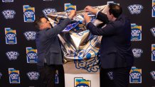 The Pop-Tarts Bowl trophy is unveiled