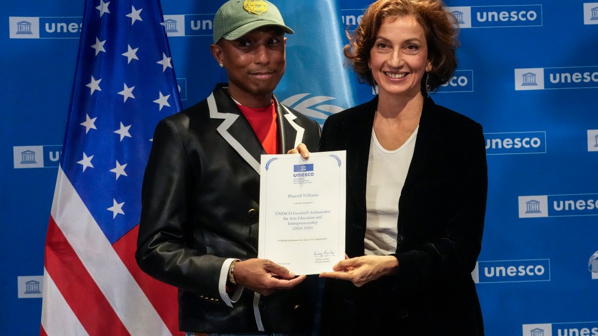 Pharrell Williams is named a UNESCO goodwill ambassador