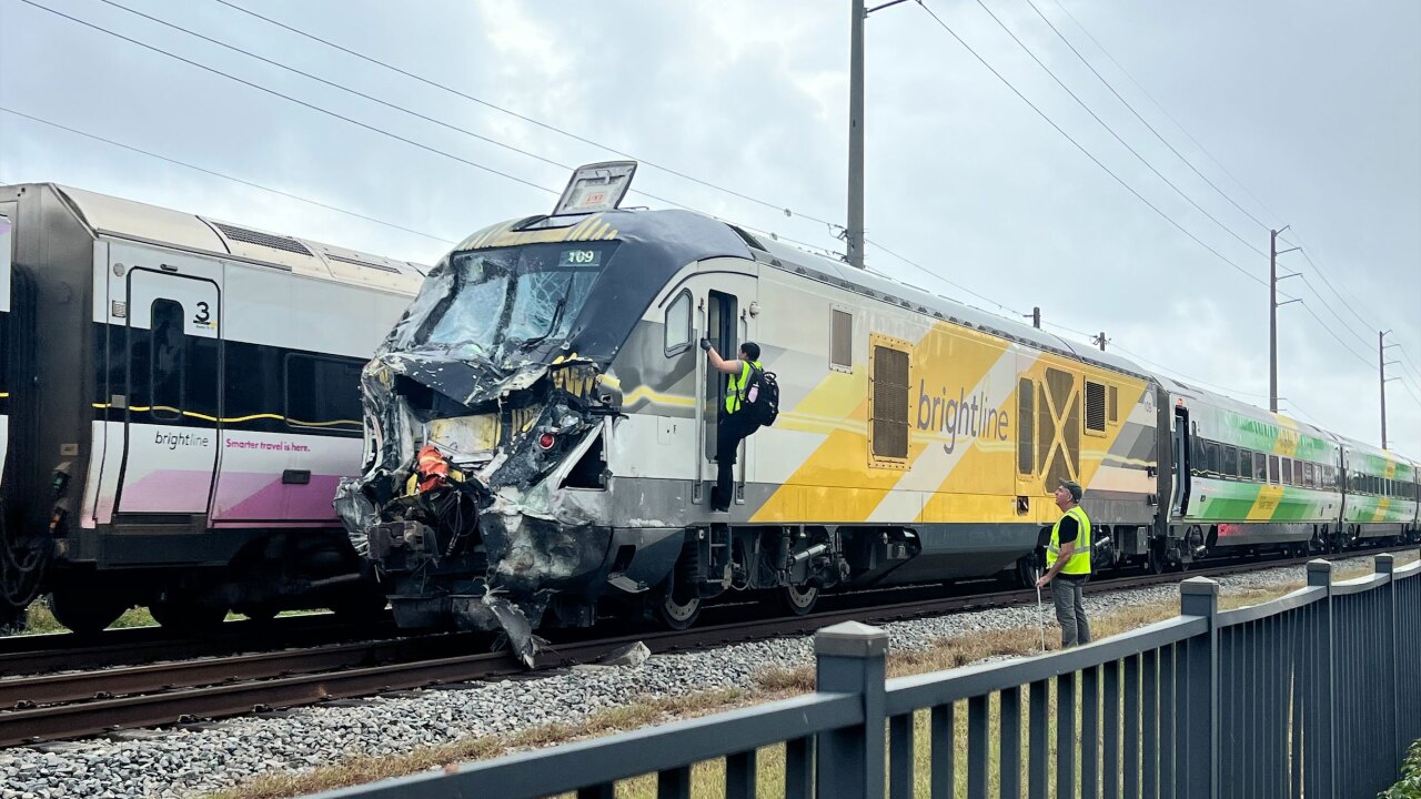 PHOTOS: First images show apparent Brightline and firetruck crash in Delray Beach