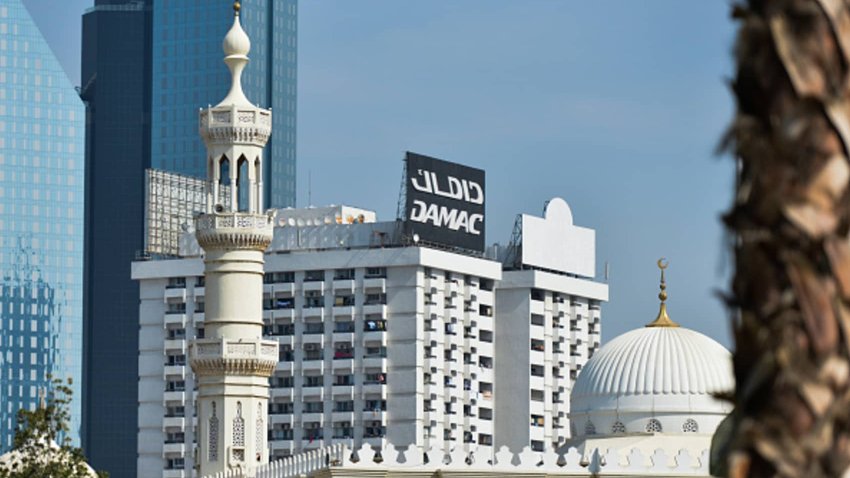 A view of Damac logo in Dubai city center. February 10, 2018, Dubai, United Arab Emirates.