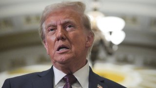 U.S. President-elect Donald Trump speaks after a meeting with Republicans in Congress at the U.S. Capitol building in Washington on Jan. 8, 2025.