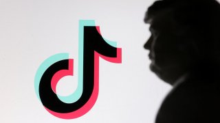 A 3D-printed miniature model of U.S. President-elect Donald Trump and TikTok logo are seen in this illustration taken January 19, 2025.