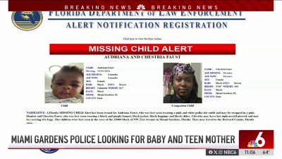 Miami Gardens Police search for missing baby and teen mother