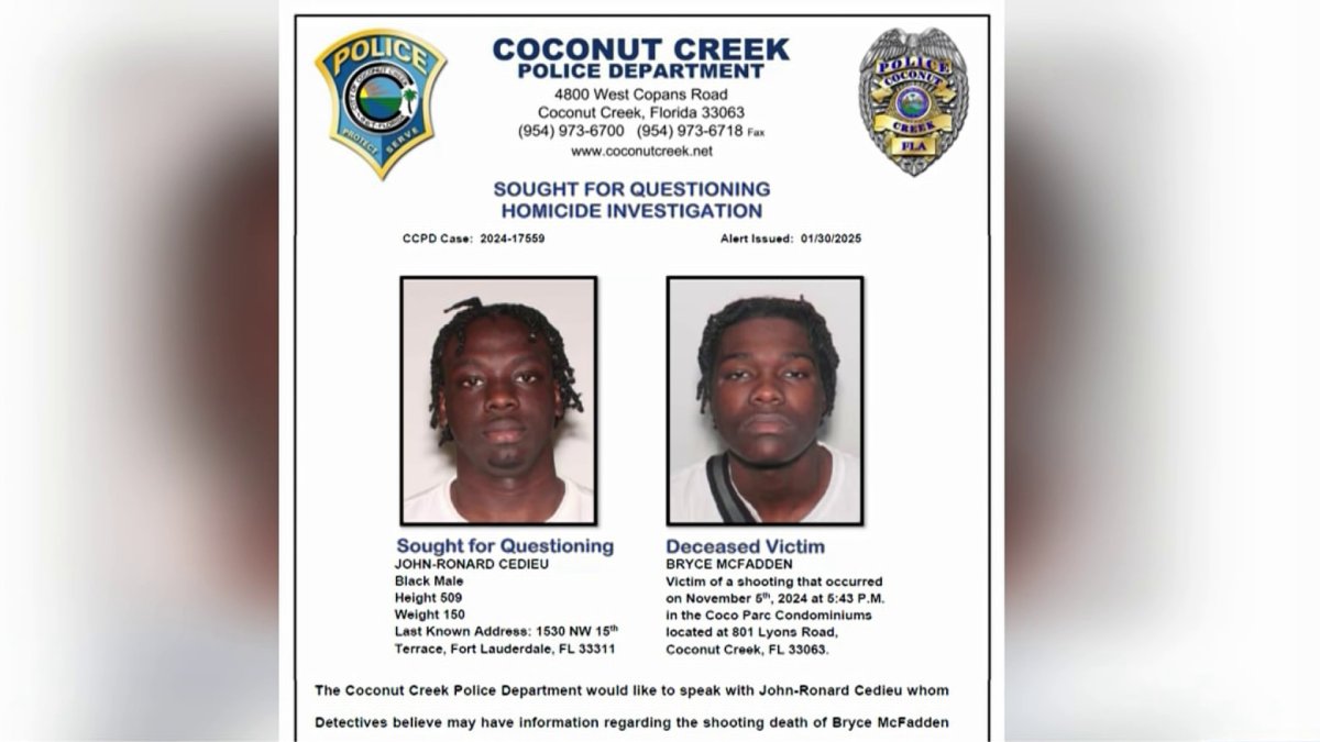 Man sought for questioning in Coconut Creek shooting of 19-year-old ...