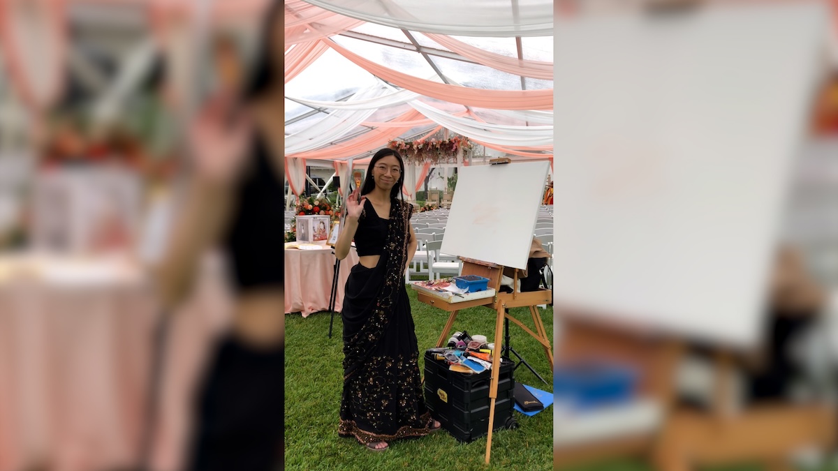 Live wedding painter: Bay Area artist captures transformative process 'from start to finish'