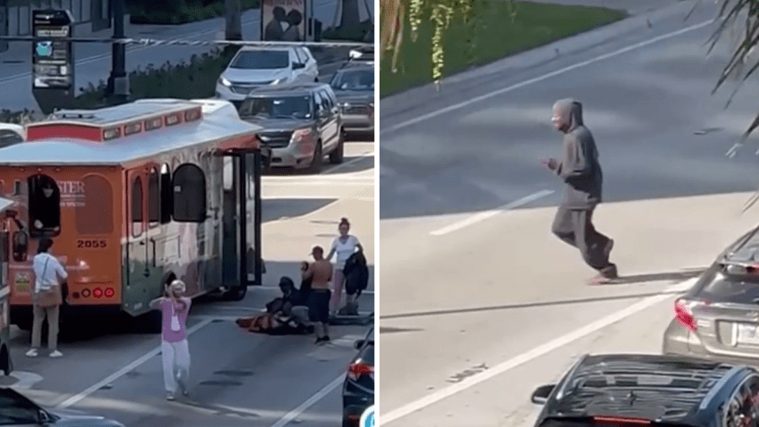 Video shows chaotic scene after deadly stabbing at Miami trolley