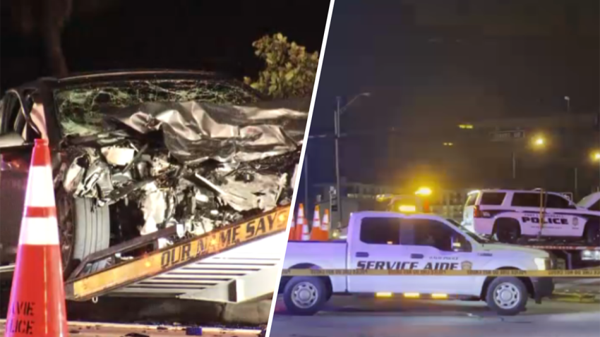 A Fort Lauderdale Police officer who was involved in a crash with a suspected stolen vehicle in Davie was hospitalized along with four people who were inside the other vehicle, officials said.