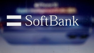 The logo of SoftBank is displayed at a company shop in Tokyo, Japan January 28, 2025. 
