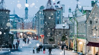 Heavy snow in Tallinn, Estonia