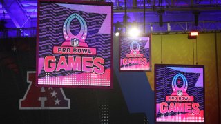 Signage is on display for the Pro Bowl Skills Showdown