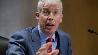 Chris Wright, President-elect Donald Trump's nominee to be Secretary of Energy, testifies during a Senate Committee on Energy and Natural Resources