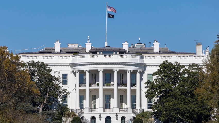 View of the White House in Washington DC after the US presidential elections and the win of Donald Trump and the Republican Party during a blue sky day with the iconic building. The White House is the official residence and workplace of the president of the United States. The residence was designed by Irish-born architect James Hoban in the Neoclassical style. The Executive Residence’s southern facade with a semi-circular portico facing the South Lawn and The Ellipse park spotted from Haupt Fountains. Washington D.C., United States of America on November 8, 2024.