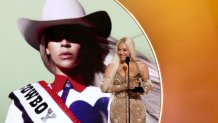 LOS ANGELES, CALIFORNIA - FEBRUARY 02: Beyoncé accepts the Best Country Album award for "COWBOY CARTER" onstage during the 67th Annual GRAMMY Awards at Crypto.com Arena on February 02, 2025 in Los Angeles, California.  (Photo by Kevin Mazur/Getty Images for The Recording Academy)