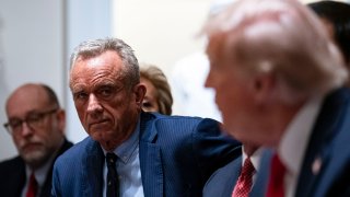 Robert F. Kennedy Jr., secretary of Health and Human Services (HHS), and President Donald Trump at the White House in Washington, DC, on Feb. 26, 2025.
