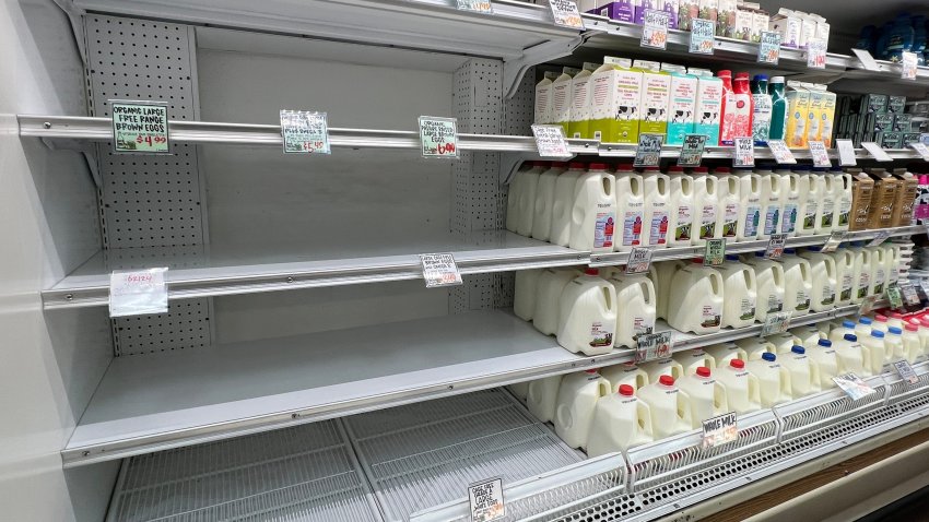 Egg shortages due to Avian Flu have resulted in empty shelves at the Trader Joe’s at Easton in Columbus, Ohio on Jan. 31, 2025.