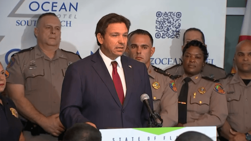 Florida Gov. Ron DeSantis speaks in Miami Beach on March 6, 2025.