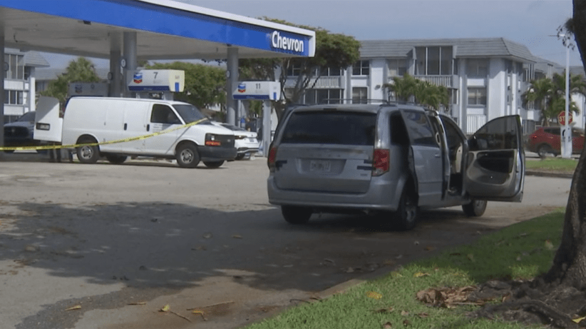 Scene of a road-rage shooting in northwest Miami-Dade on March 10, 2025.