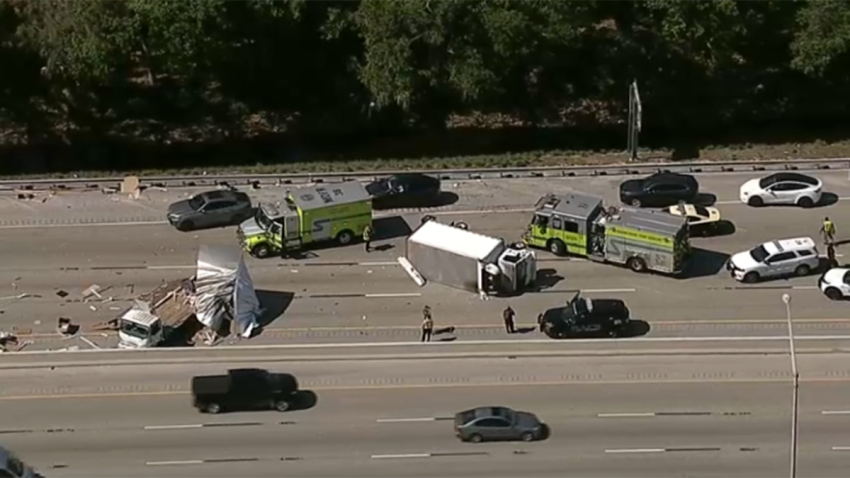 A crash involving two box trucks snarled traffic on a stretch of the Florida’s Turnpike in northwest Miami-Dade on Wednesday.