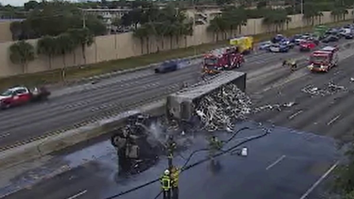 Overturned tractor trailer snarls traffic on Florida’s Turnpike in ...