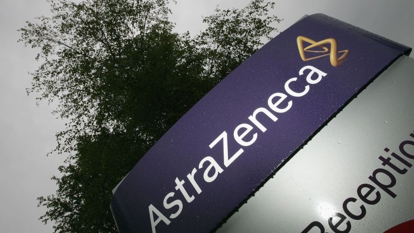 Outside the Macclesfield factory of AstraZeneca.