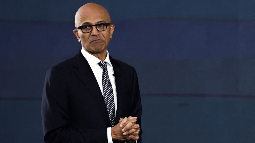 Microsoft CEO Satya Nadella speaks at the Microsoft Build AI Day event in Bangkok, Thailand, on May 1, 2024.