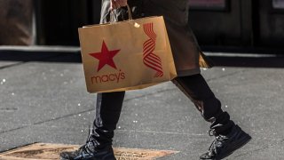 A person exits the Macys Flagship store in New York City on January 14, 2025. Macy’s declined 2.4% to $4.7 billion during the third quarter of their Overall sales which ended Nov. 2, 2024, giving as result that 66 of the approximately 150 locations of the company will close by 2026, Closing any store is never easy, but as part of our Bold New Chapter strategy, says chairman and chief executive officer of Macys, Inc. Tony Spring. (Photo by Eduardo MunozAlvarez -VIEWpress/Getty Images)