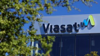 Viasat offices are shown at the company’s headquarters in Carlsbad, California, on March 9, 2022.
