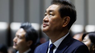 Han Jong-hee, co-chief executive officer of Samsung Electronics Co., at the company’s annual general meeting at the Suwon Convention Center in Suwon, South Korea, on Wednesday, March 19, 2025.