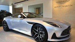 An Aston Martin DB12 is displayed in the Mayfair showroom on Park Lane on January 09, 2025 in London, England. 
