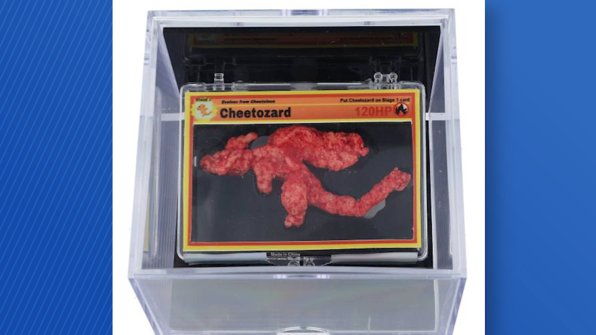 Viral Pokémon-shaped Cheeto nicknamed ‘Cheetozard’ sells at auction for nearly K