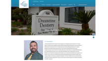 A screenshot of Dreamtime Dentistry's website in March of 2025 shows a bio for Dr. Ryan Watkins.