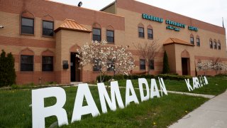 A sign that reads "Ramadan Kareem"