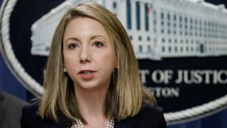 File photo: U.S. Attorney for the Eastern District of Virginia Jessica Aber speaks during a press conference at the U.S. Department of Justice on Dec.6, 2023 in Washington, D.C.