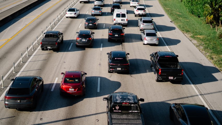 Traffic on I-95 highway in Miami, Florida, US, on Monday, July 29, 2024. Miami’s traffic shows strains of booming south. Photographer: Martina Tuaty/Bloomberg via Getty Images