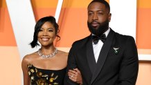 BEVERLY HILLS, CALIFORNIA - MARCH 02: (L-R) Gabrielle Union and Dwyane Wade attend the 2025 Vanity Fair Oscar Party Hosted By Radhika Jones at Wallis Annenberg Center for the Performing Arts on March 02, 2025 in Beverly Hills, California.  (Photo by Dia Dipasupil/FilmMagic)