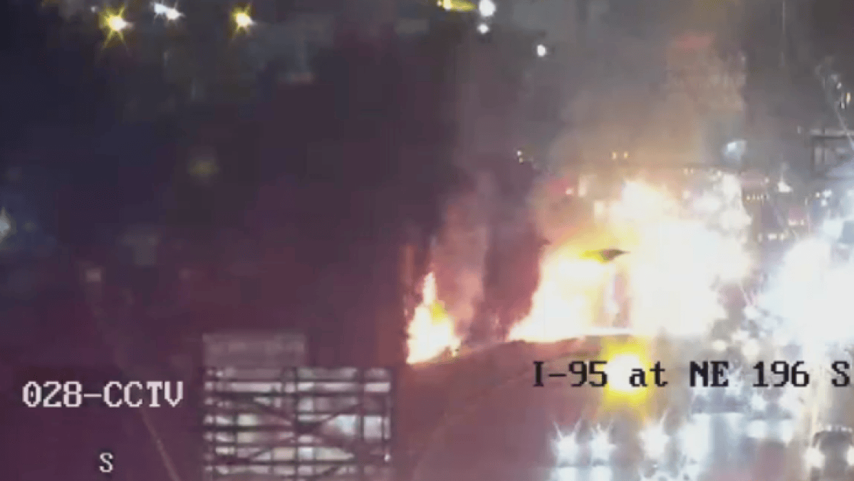 Car on fire on I-95 at Ives Dairy Road – NBC 6 South Florida